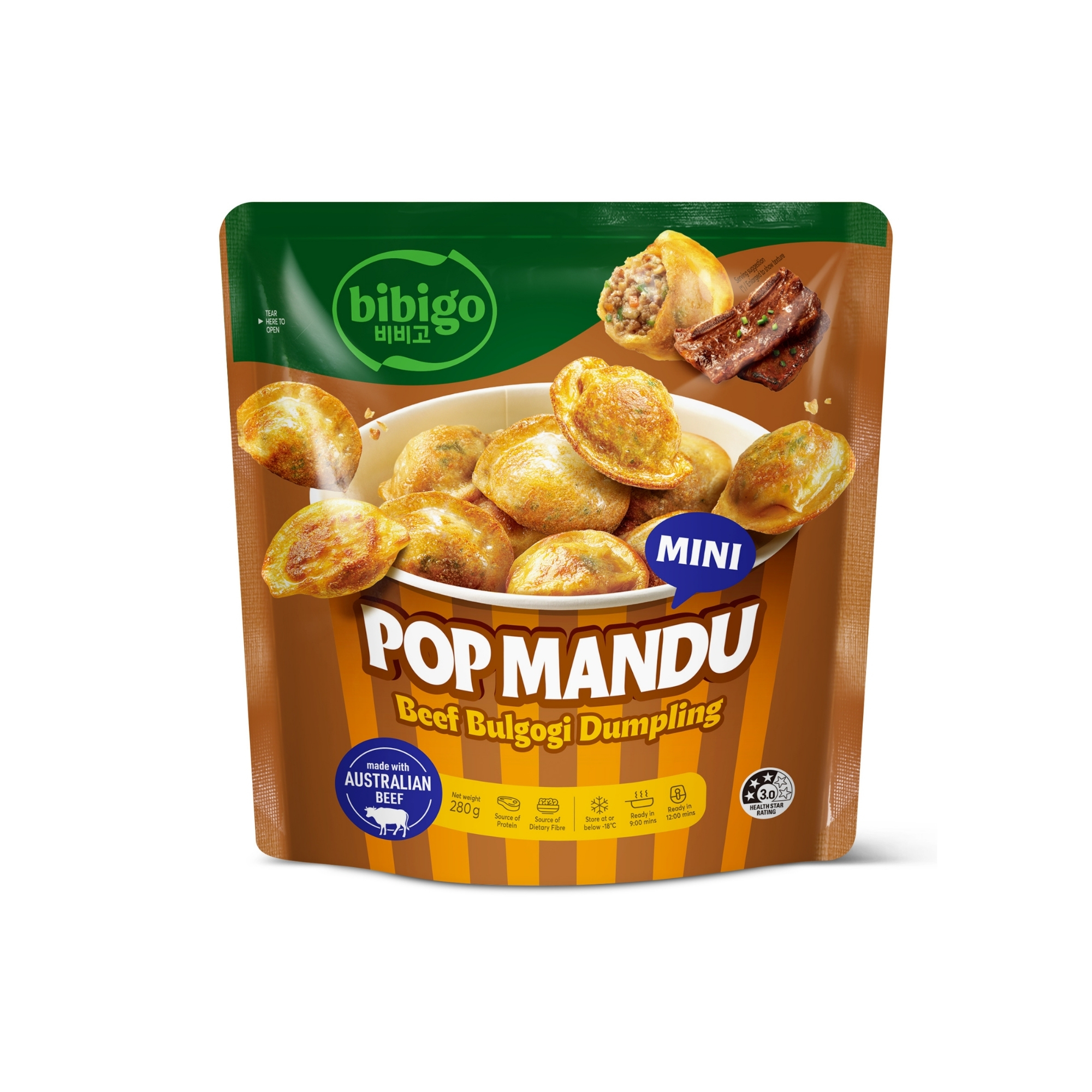 bibigo Mini Pop Mandu Bulgogi Beef 280g